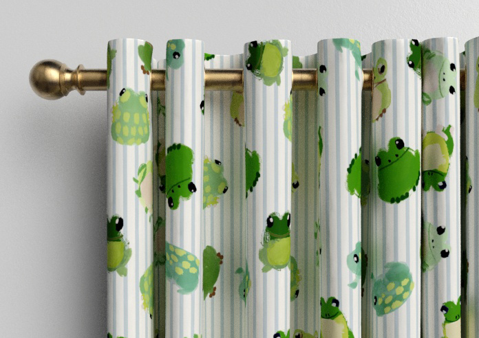 Wee Blue Bell Little Frogs, Pond - Made to Measure Curtains - Image 12